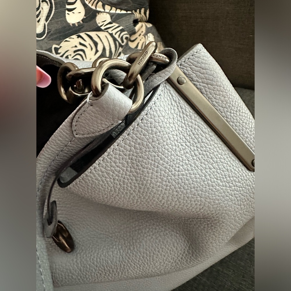 COACH Leather Edie Shoulder Bag - EUC - Light Blue - Picture 7 of 16